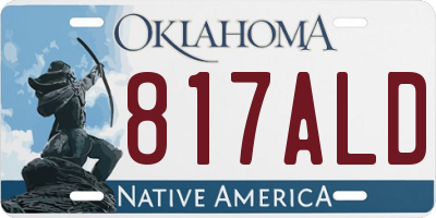 OK license plate 817ALD