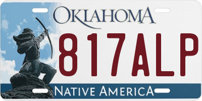 OK license plate 817ALP