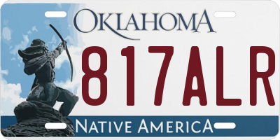 OK license plate 817ALR