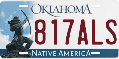 OK license plate 817ALS