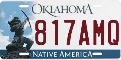 OK license plate 817AMQ