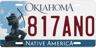 OK license plate 817ANO