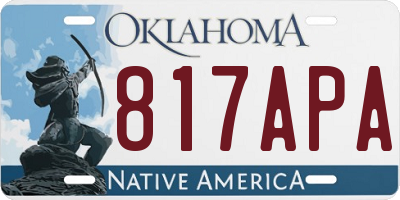 OK license plate 817APA