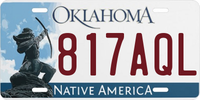 OK license plate 817AQL