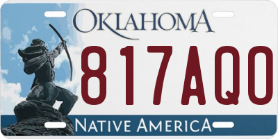 OK license plate 817AQO
