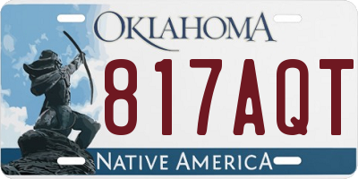 OK license plate 817AQT