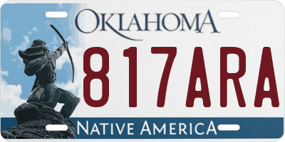 OK license plate 817ARA