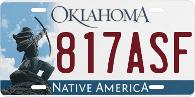 OK license plate 817ASF