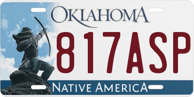 OK license plate 817ASP