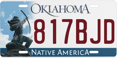 OK license plate 817BJD