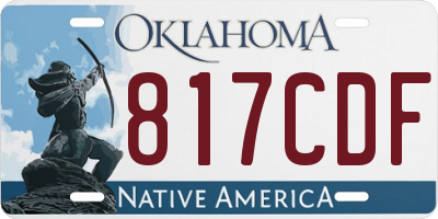 OK license plate 817CDF