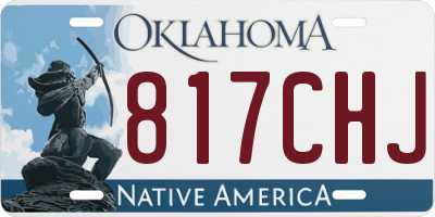 OK license plate 817CHJ