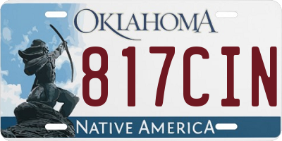 OK license plate 817CIN