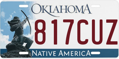 OK license plate 817CUZ