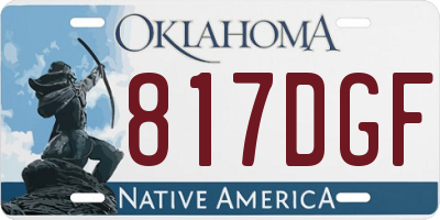 OK license plate 817DGF