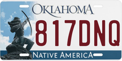 OK license plate 817DNQ