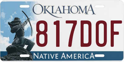 OK license plate 817DOF