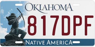 OK license plate 817DPF