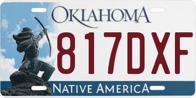 OK license plate 817DXF
