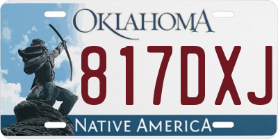 OK license plate 817DXJ