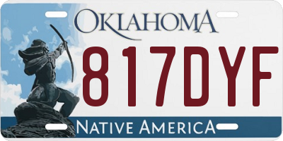 OK license plate 817DYF