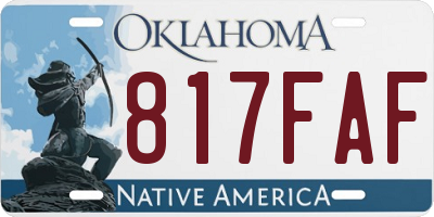OK license plate 817FAF