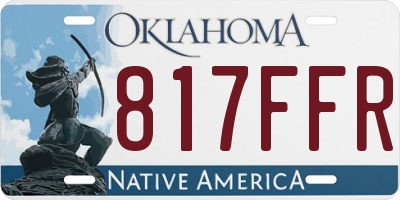 OK license plate 817FFR