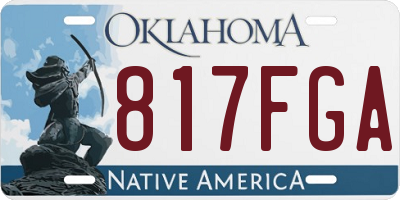 OK license plate 817FGA