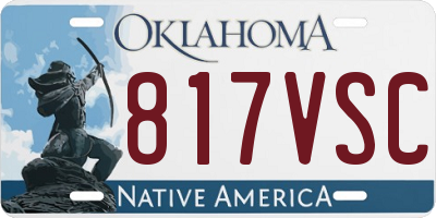 OK license plate 817VSC