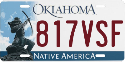 OK license plate 817VSF