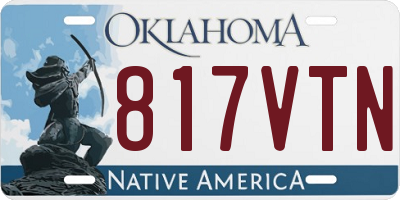 OK license plate 817VTN