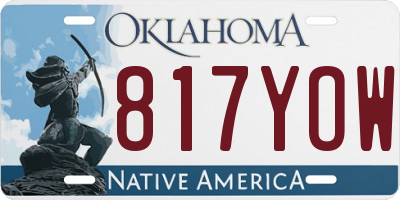 OK license plate 817YOW