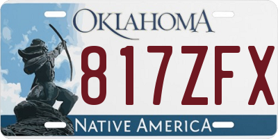 OK license plate 817ZFX