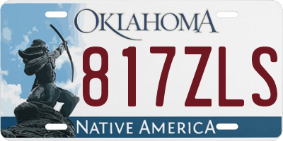 OK license plate 817ZLS