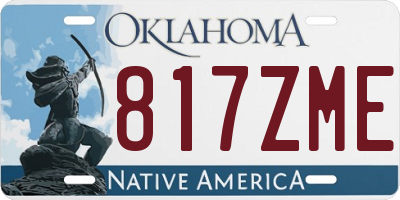 OK license plate 817ZME
