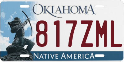 OK license plate 817ZML