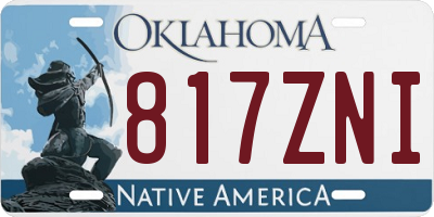 OK license plate 817ZNI