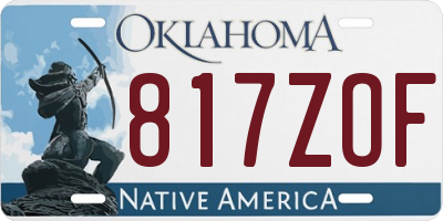 OK license plate 817ZOF
