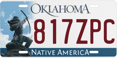 OK license plate 817ZPC
