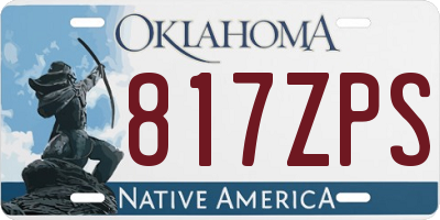 OK license plate 817ZPS