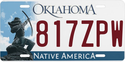 OK license plate 817ZPW