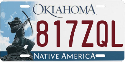 OK license plate 817ZQL