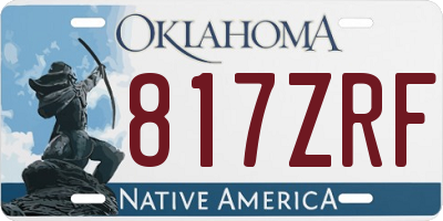 OK license plate 817ZRF