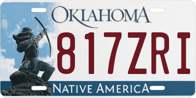 OK license plate 817ZRI