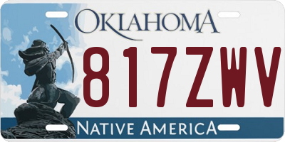 OK license plate 817ZWV