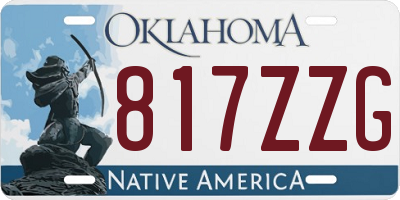 OK license plate 817ZZG