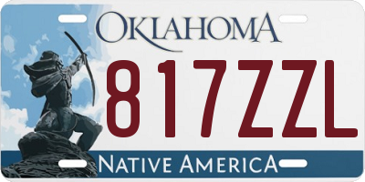 OK license plate 817ZZL