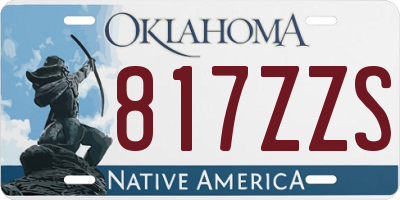 OK license plate 817ZZS