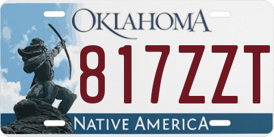OK license plate 817ZZT