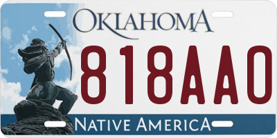 OK license plate 818AAO